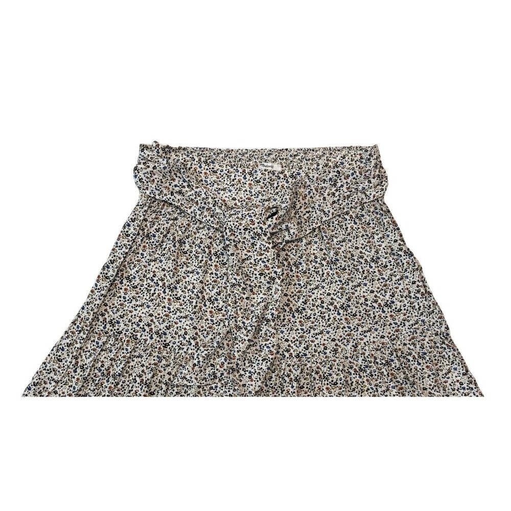 Madewell Womens Floral Tiered Knee Skirt Lightweight Tie Waist Size L Feminine - Picture 2 of 7